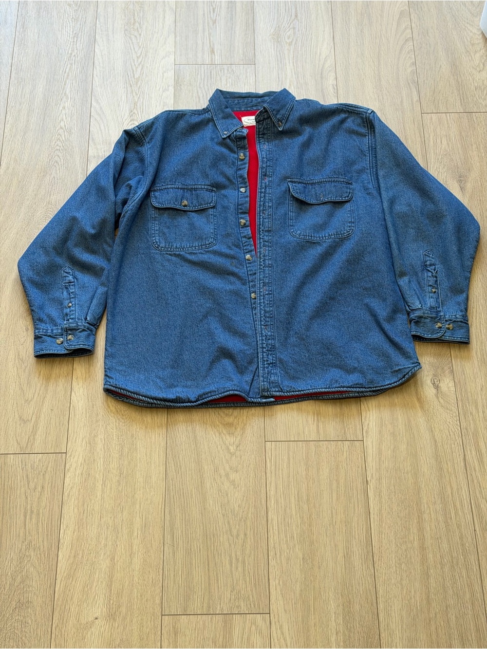 Men's Blue Denim Button-Down Shirt Jacket - Picture 2 of 9